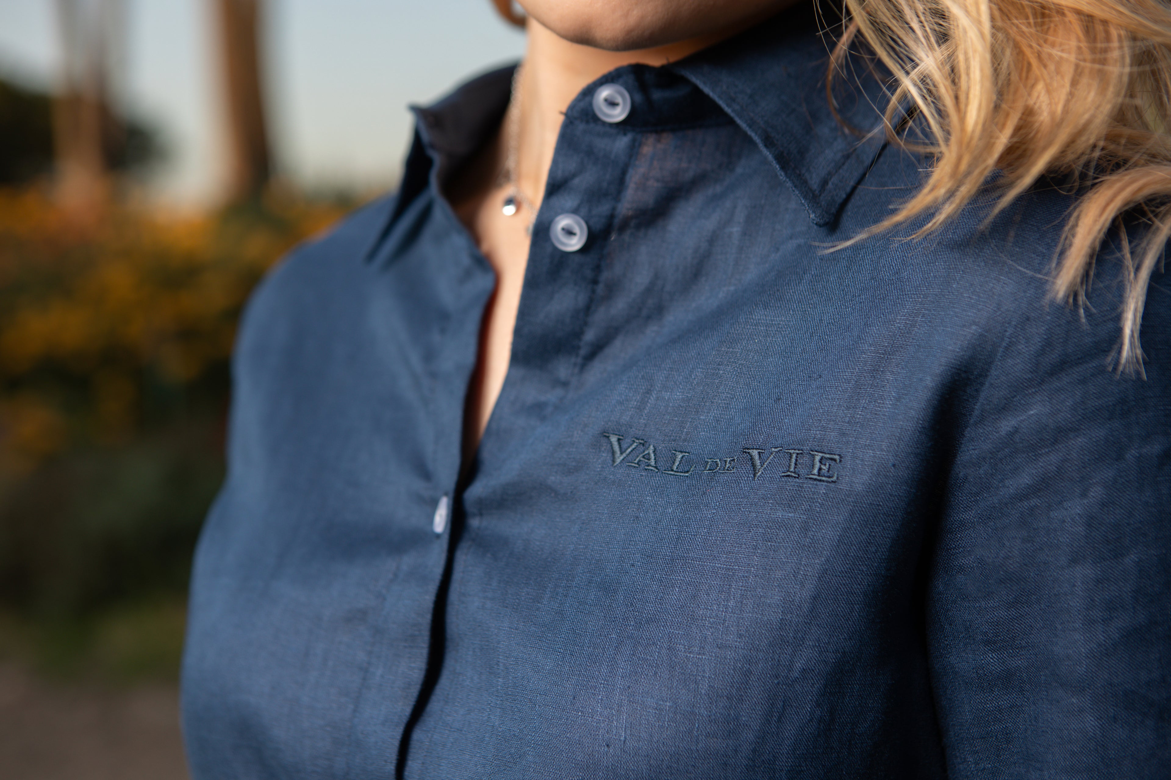 Val de Vie - Linen Shirt Dress - NAVY