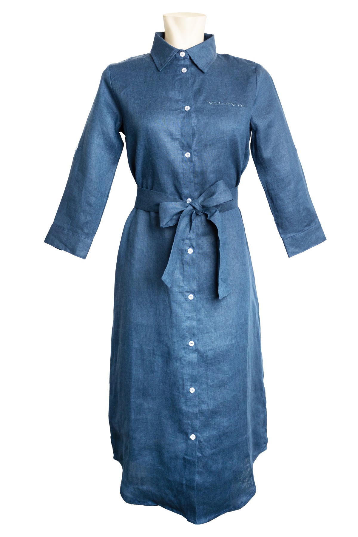 Val de Vie - Linen Shirt Dress - NAVY