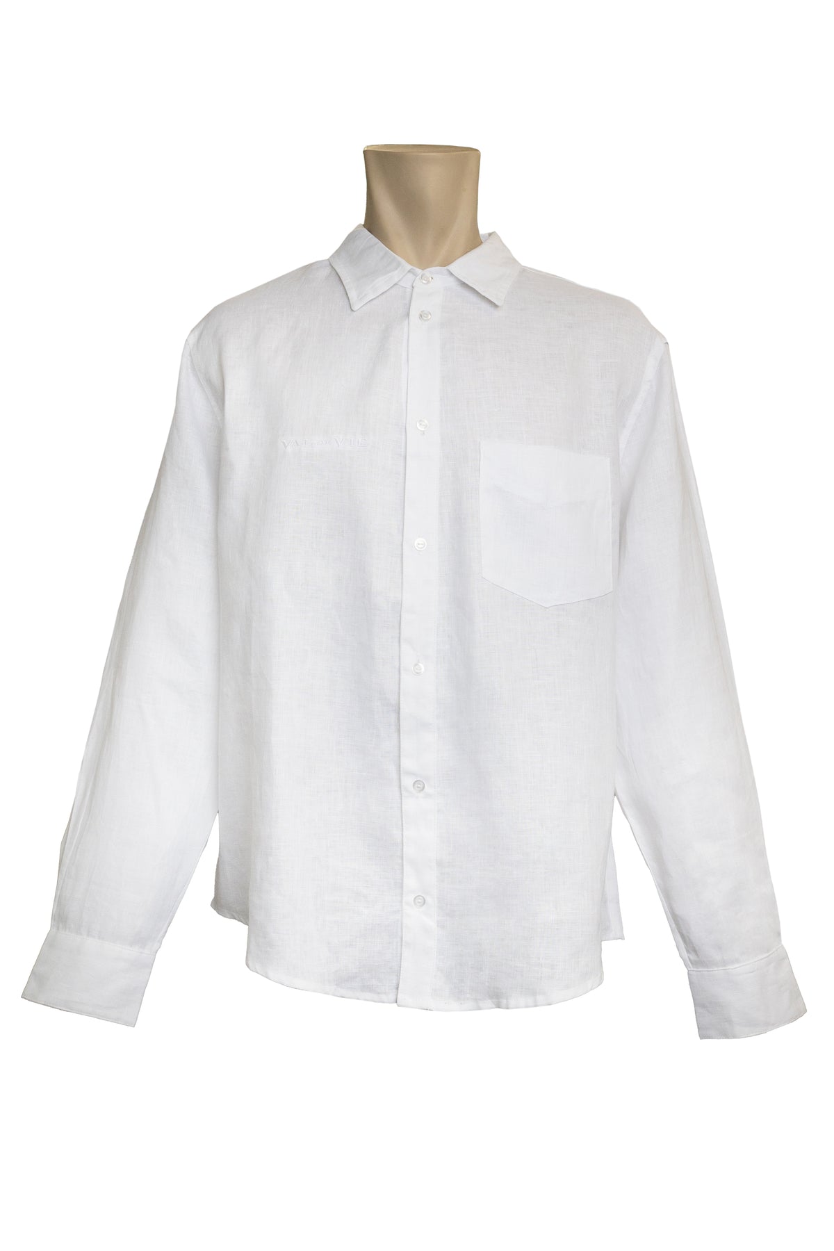Val de Vie - Men's Linen Shirt - WHITE