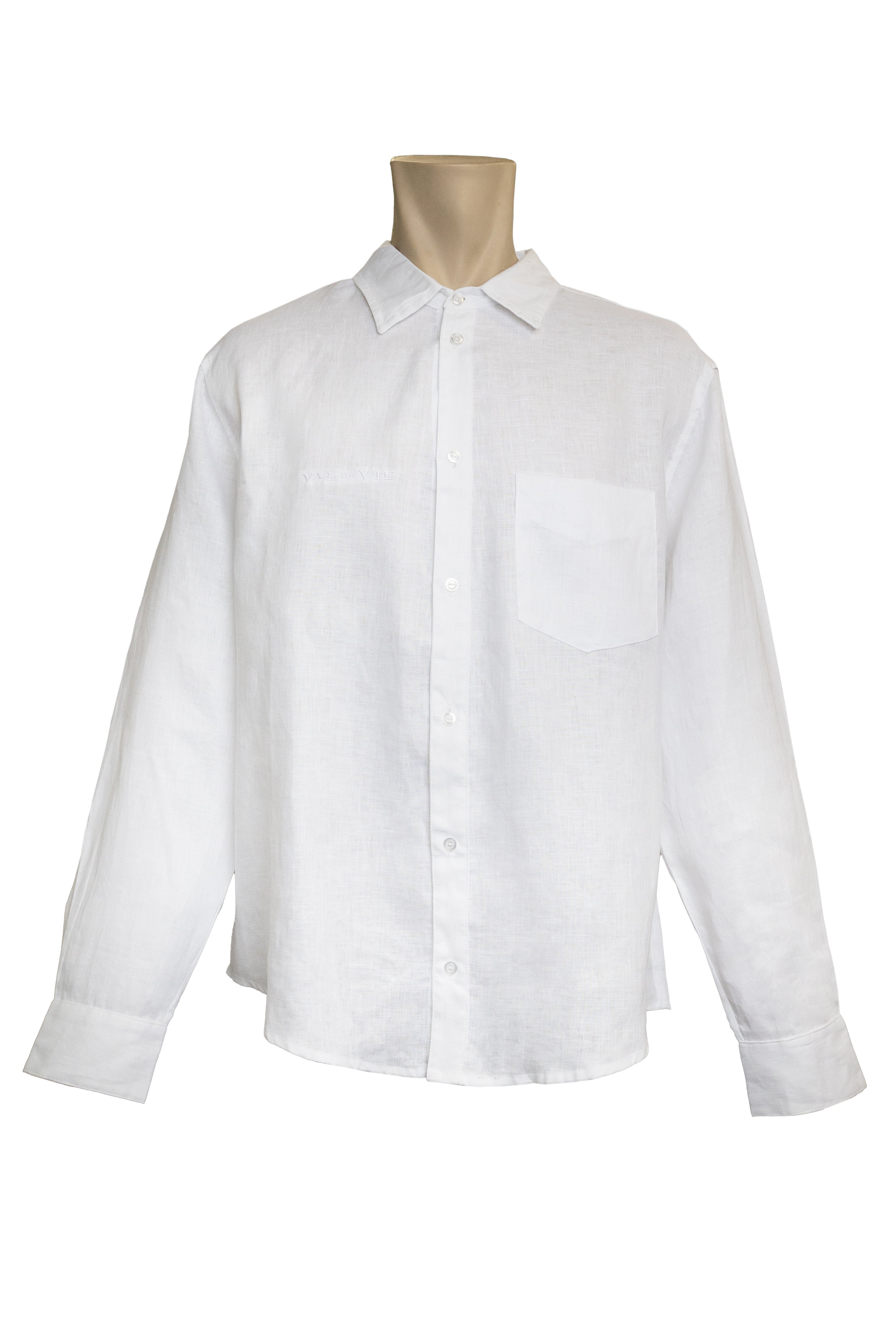 Val de Vie - Men's Linen Shirt - WHITE