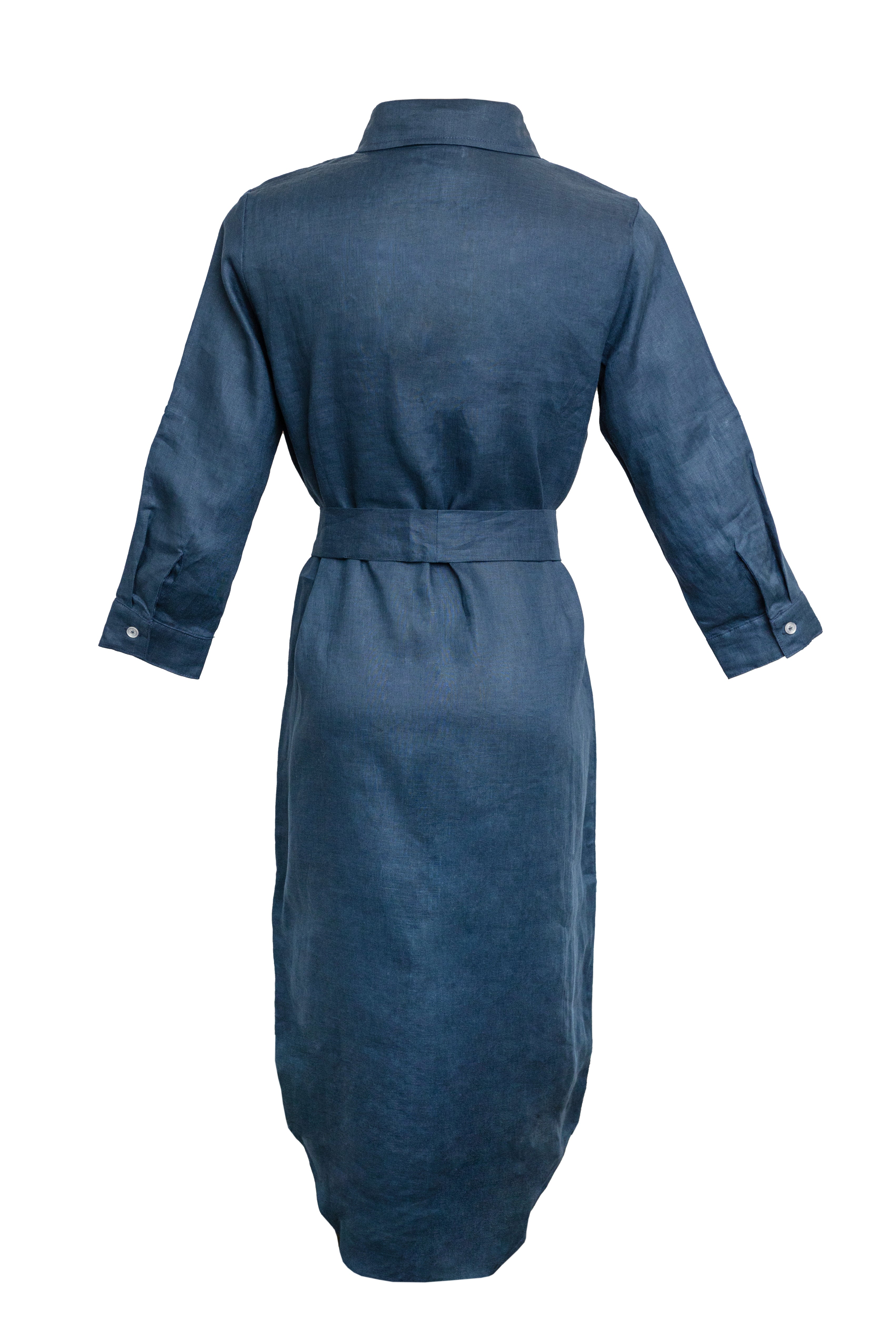 Val de Vie - Linen Shirt Dress - NAVY