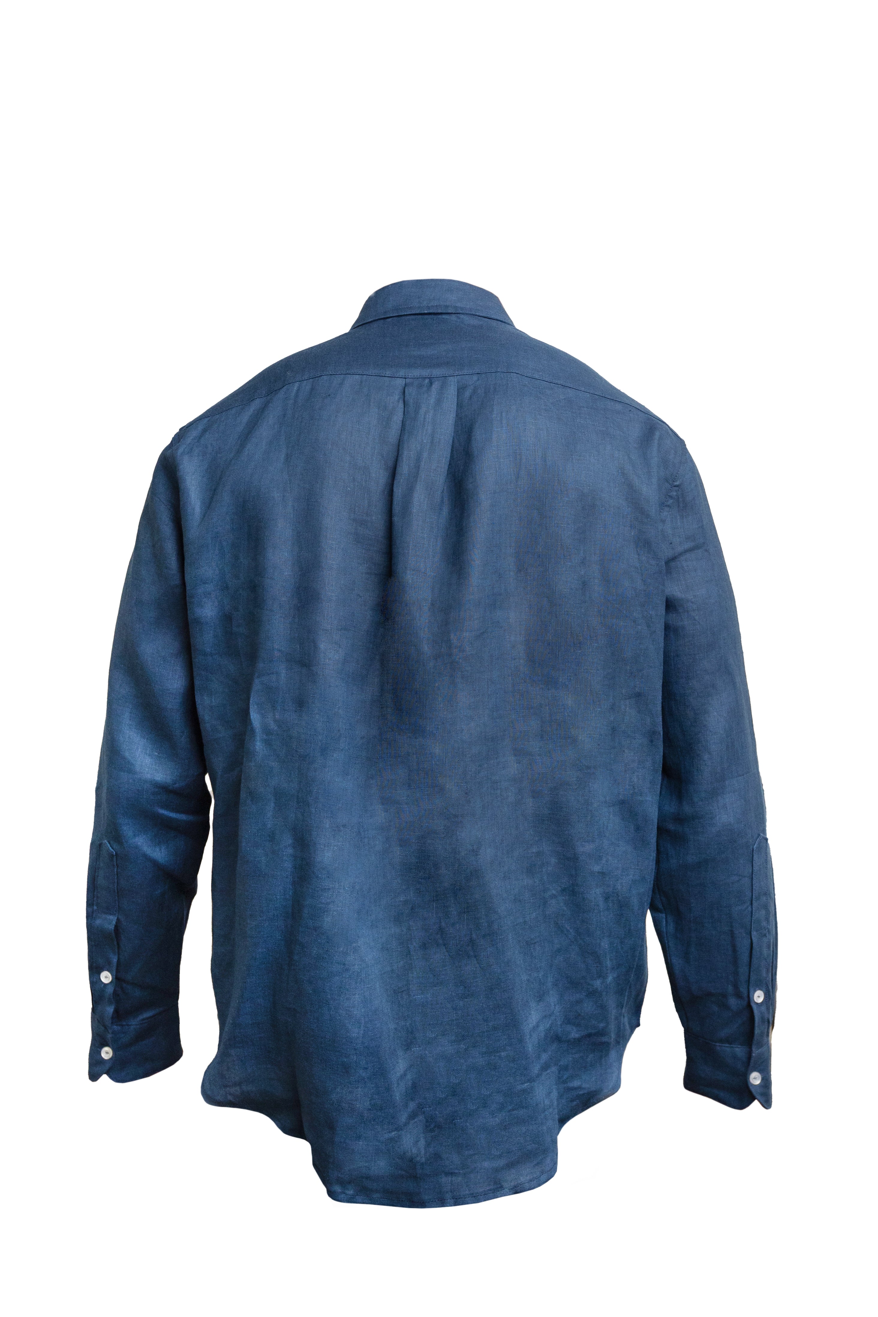 Val de Vie - Men's Linen Shirt - NAVY