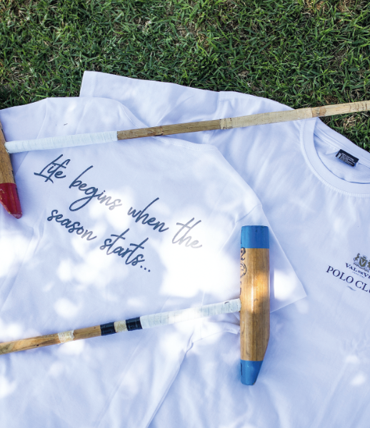 LIFE BEGINS WHEN THE SEASON STARTS VAL DE VIE POLO CLUB MENS T-SHIRT